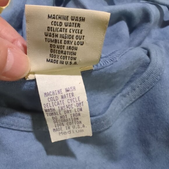 Cactus Bay Vintage light tie dye blue Maxi Dress Patriotic Flag Print Tie Back M - Picture 10 of 14